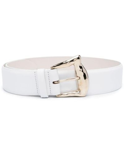 Alberta Ferretti Buckled Leather Belt - White