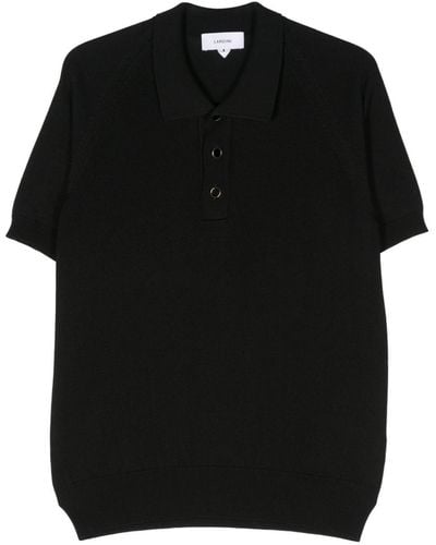 Lardini Fijngebreid Poloshirt - Zwart
