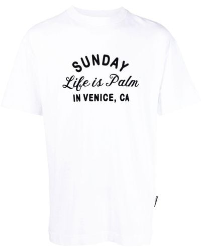 Palm Angels T-shirt Sunday à logo imprimé - Blanc