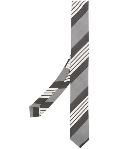 Thom Browne 4-bar Stripe Tie - Metallic