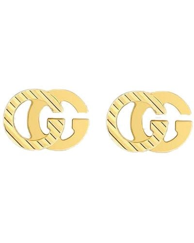 Gucci 18kt Yellow Gold Interlocking G Earrings - Metallic