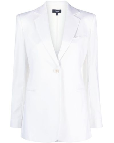 Theory Slim Jacket In Sleek Flannel - White