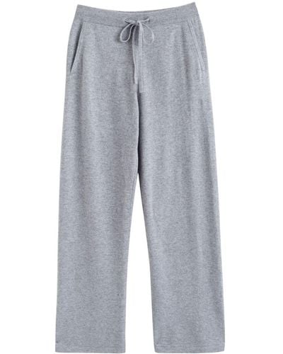 Chinti & Parker Logo-embroidered Cashmere Track Pants - Gray