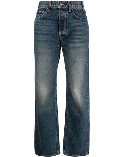 Nili Lotan Jeans dritti con effetto schiarito - Blu