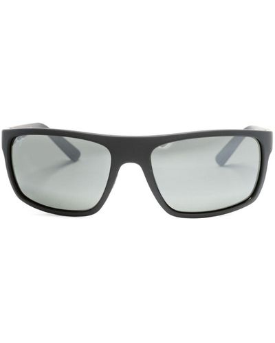 Maui Jim Logo-print Rectangle-frame Sunglasses - Grey