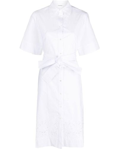 P.A.R.O.S.H. Vestido camisero de encaje floral - Blanco