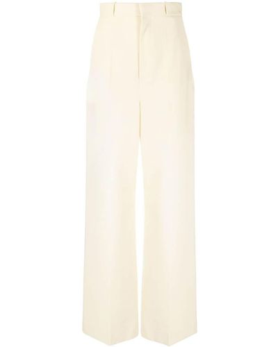 Del Core High-waisted Wide-leg Trousers - White