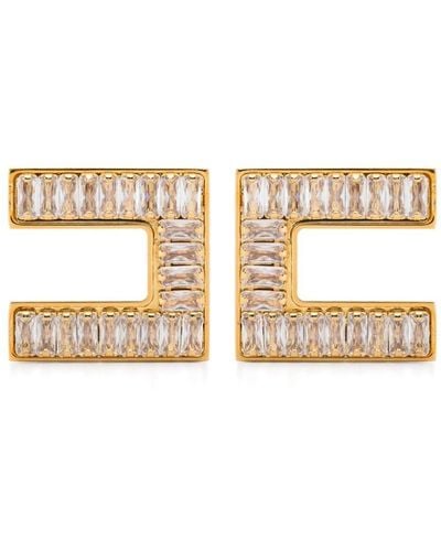 Elisabetta Franchi Crystal-embellished Drop Earrings - Natural