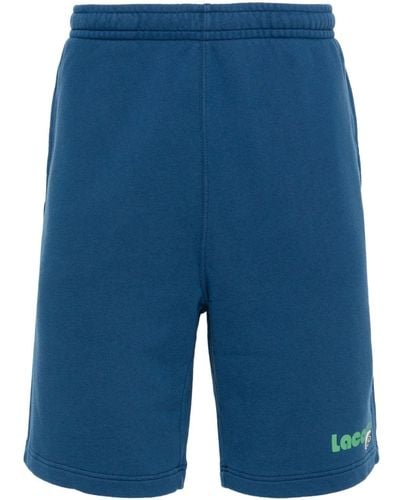 Lacoste Logo-print Cotton Track Shorts - Blue
