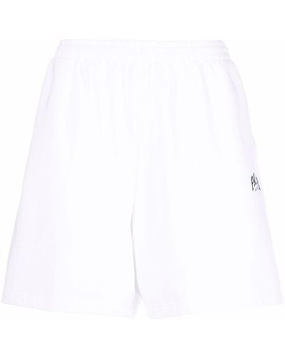 Balenciaga Flared Cotton Track Shorts - White