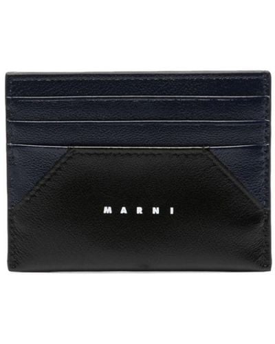 Marni Logo-print Leather Cardholder - Black