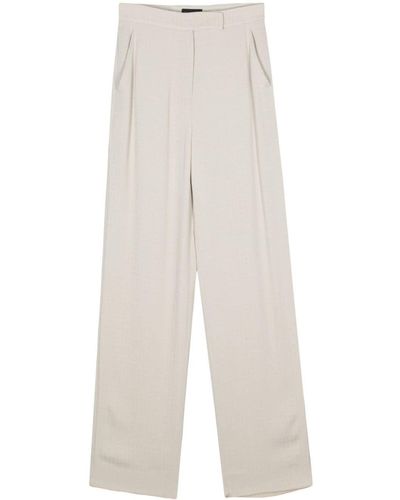 Emporio Armani Pantalones rectos en jacquard - Blanco