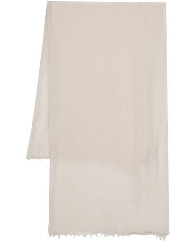 Rick Owens Frayed Wool-cashmere Scarf - White