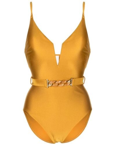 Zimmermann August Belted Swimsuit - Orange