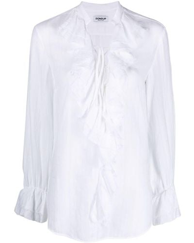 Dondup Camicia con drappeggio - Bianco
