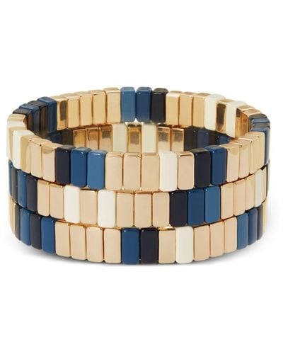 Roxanne Assoulin Well Done Enamel Bracelets (set Of Three) - Blue