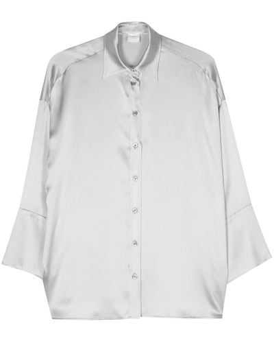 Eleventy Camisa de seda - Blanco