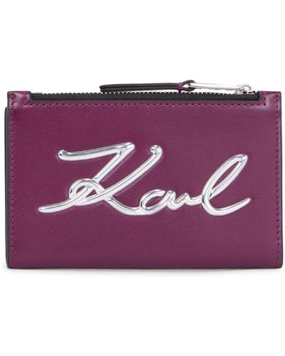 Karl Lagerfeld K/signature Bi-fold Wallet - Purple