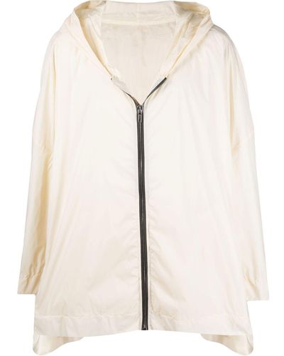 Rick Owens Zipped Hooded Coat - Natural