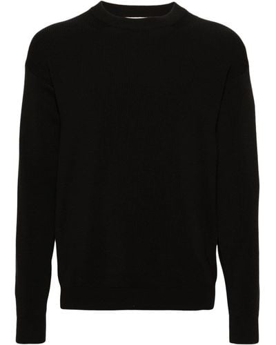AURALEE Super Hard Twist Ribbed Sweater - Black