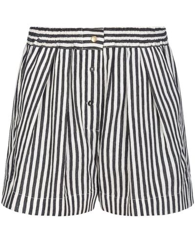 Pinko Striped Pleated Shorts - Black