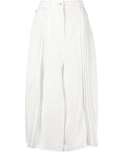 Sacai Front-slit Midi Pleated Skirt - White