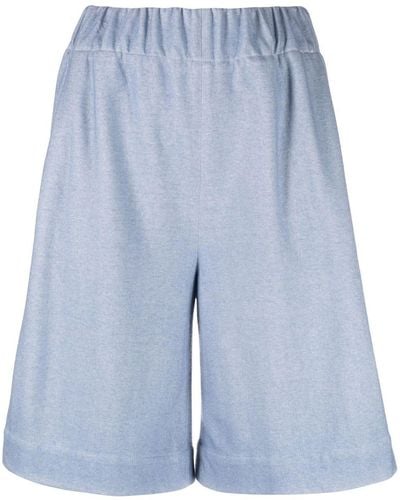Colombo Fine-knit Knee-length Shorts - Blue