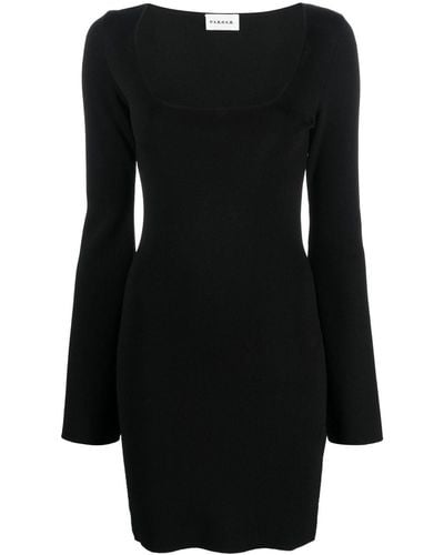 P.A.R.O.S.H. Knitted Long-sleeved Mini Dress - Black