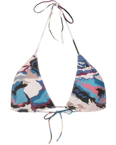 Clube Bossa Aava Camouflage-print Bikini Top - Blue