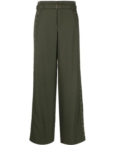 Dion Lee Eyelet-detail Tailored Trousers - Green