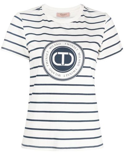 Twin Set Camiseta a rayas - Blanco