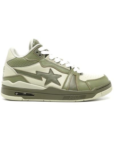 A Bathing Ape Clutch Sta Leather Sneakers - Green