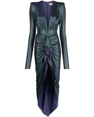 Alexandre Vauthier Asymmetrische Midi-jurk - Blauw