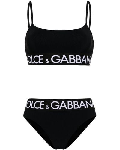 Dolce & Gabbana Bikini mit Logo-Bund - Schwarz
