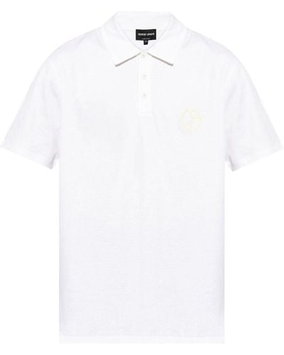 Giorgio Armani Logo-embroidered polo shirt - Weiß