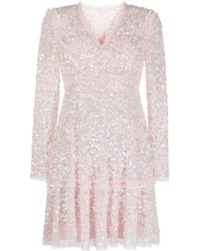 Needle & Thread Robe patineuse à sequins - Rose