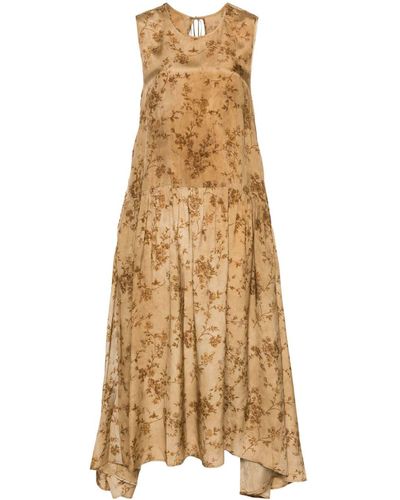 Uma Wang Floral-Print Dress - Natural