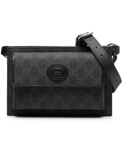 Gucci GGパターン キャンバス ベルトバッグ - ブラック