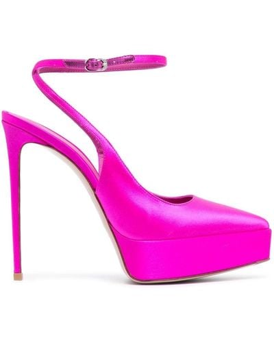 Le Silla Uma 140mm Satin Slingback Court Shoes - Pink