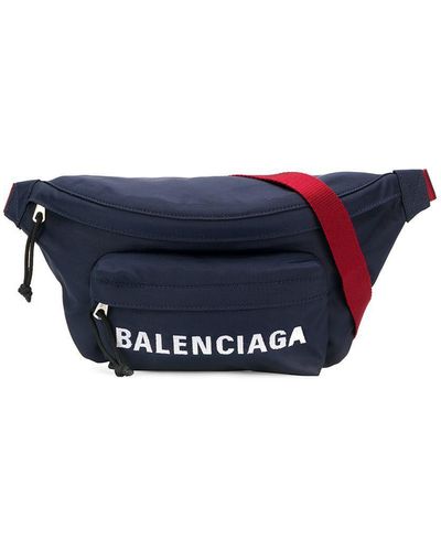 Balenciaga Wheel Logo Belt Bag - Blue
