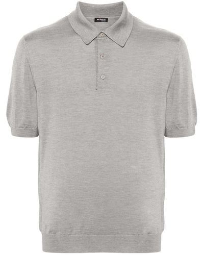 Kiton Poloshirt mit Slub-Textur - Grau