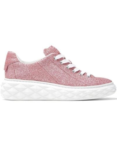 Jimmy Choo Diamond Light Maxi Glitter Low-top Sneakers - Pink