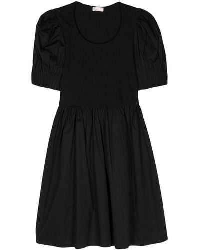 Liu Jo Puff-sleeve Flared Minidress - Black