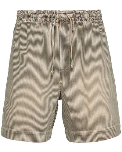 YMC Jay Striped Deck Shorts - Grey