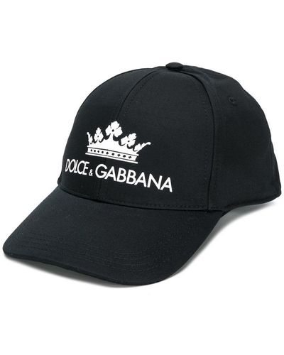 Dolce & Gabbana Gorra con corona estampada - Negro