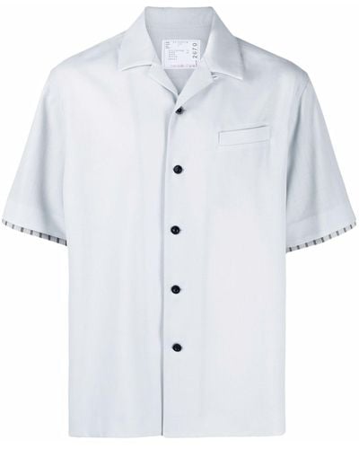Sacai Layered-detail Short-sleeve Shirt - Grey