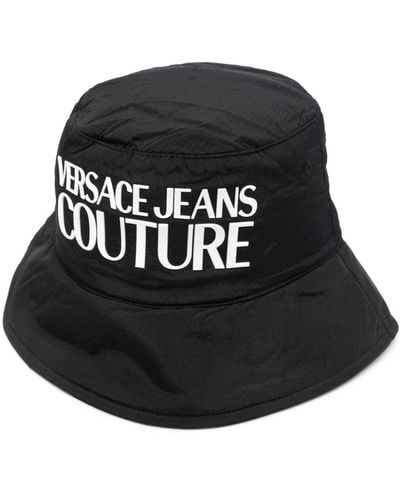 Versace Raised-logo Detail Bucket Hat - Black