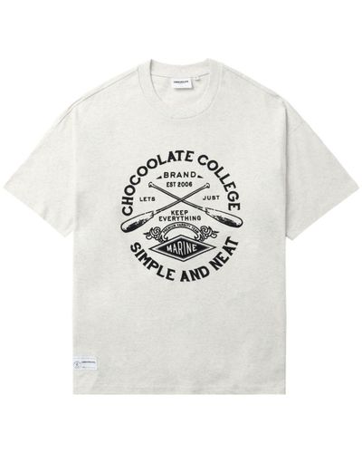 Chocoolate Graphic-print Cotton T-shirt - Grey