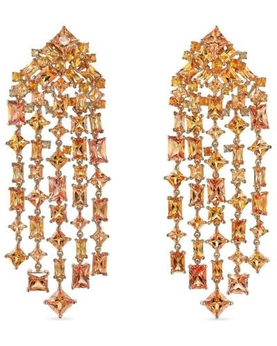 Anabela Chan 18kt Gold Cascade Sapphire Earrings - Orange