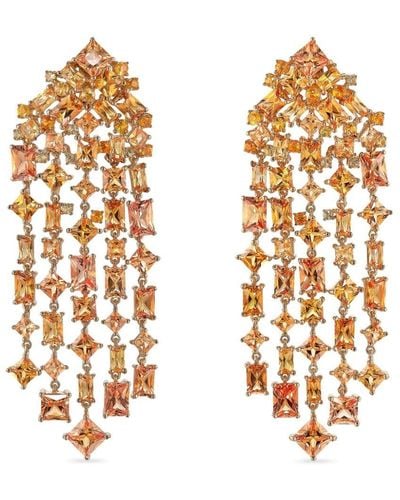 Anabela Chan Pendientes Cascade en oro de 18 ct con zafiro - Naranja